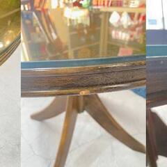 I1★KOSUGA★New Englandシリーズ センターテーブル ラウンド 木製 W85cm 天板ガラス取り外し可 シンプルの画像