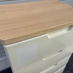 ウッド天板チェスト 4段チェスト 衣類収納 収納ケースの画像