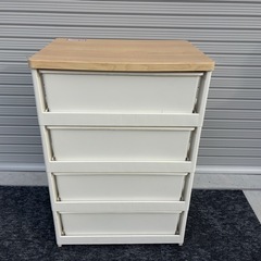 ウッド天板チェスト 4段チェスト 衣類収納 収納ケースの画像