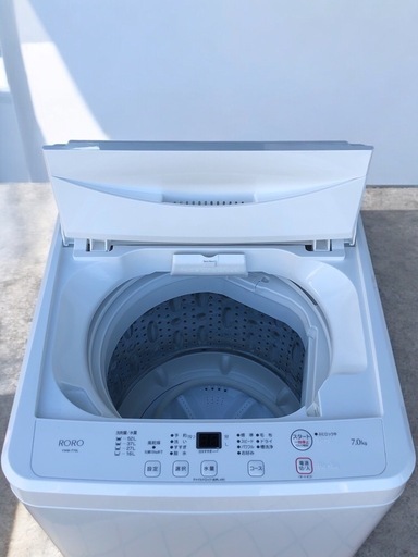 ヤマダオリジナル 全自動洗濯機 7.0ｋｇ 幅56.5cm 一人暮し向け YWMT-70L 2025年製 クリーニング済み
