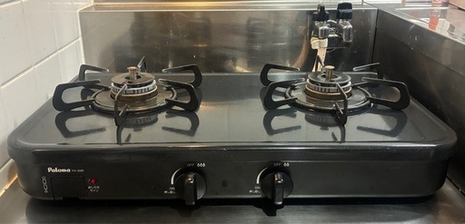 【引取限定】パロマ ガステーブル グリルレス 2口 PA-29B 都市ガス用
