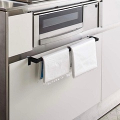 山崎実業 tower 伸縮ロングタオルハンガーバー タワー ブラックの画像