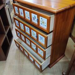 【愛品倶楽部柏店】タイル貼ミドル4段チェスト スペイン バレンシア家具 アクタス取扱いモデルの画像