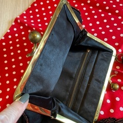 ビーズガマ口　手提げバッグの画像