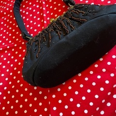 ビーズガマ口　手提げバッグの画像