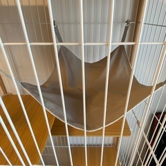 【値下げ】【木目調 傷ほとんどなし】3段キャットケージ の画像