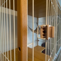 【値下げ】【木目調 傷ほとんどなし】3段キャットケージ の画像