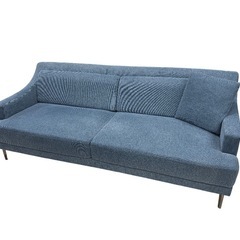 モダンデコ　三人掛けソファー　　ロイヤルブルーの画像