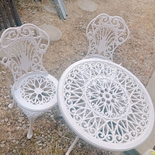 アルミテーブル　チェア2点　セット