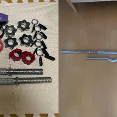 ホームジムセット　ベンチ台/ダンベル/バーベルシャフト/プレート/ハーフラック/EZバー/トレーニングチューブの画像