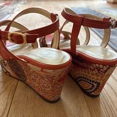 DIANA オレンジ サンダル 厚底 エスニック ハワイアンの画像