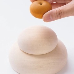 新品未開封　定価33,000円 日本製　職人手作り　メープル材の木製鏡餅・大の画像