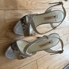 DIANA パイソン ヒール グレーの画像