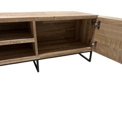 幅180　木目調　テレビ台 ローボード 天然木風 スチール脚  LOWYA  の画像