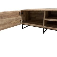 幅180　木目調　テレビ台 ローボード 天然木風 スチール脚  LOWYA  の画像