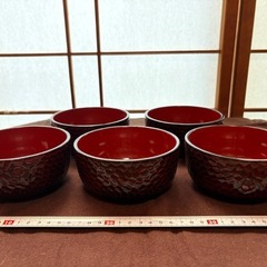 鎌倉彫風　どっしり椀　丼椀　お椀　5客