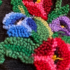 刺繍手提げガマ口バッグの画像