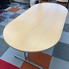 (12/14まで)会議用テーブル 幅1800×奥行900mm 楕円 NCRT-1890R メープルの画像