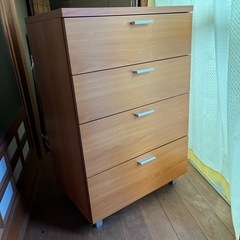 アイリスオーヤマ 4段チェスト 引き出し　AN-9060C ブラウン 衣類収納に◎の画像
