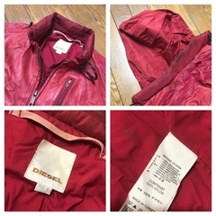 レア DIESEL ディーゼル ラムレザーライダースジャケット S レディースの画像