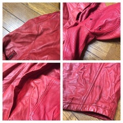 レア DIESEL ディーゼル ラムレザーライダースジャケット S レディースの画像