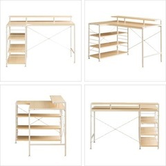 ◯新品未開封 エアリゾーム パソコンデスク 学習机 勉強机 L字型 120cm PC ワークデスク 収納 棚 ラック air-desk-lsd2 ジモティ姫路の画像