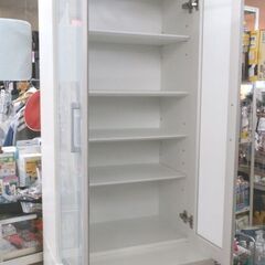 食器棚 幅60.5㎝ 高さ200㎝ スリム ソフトクローズ引出し キッチン収納 エナメル調 カップボード 西岡店の画像