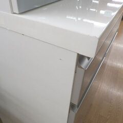 食器棚 幅60.5㎝ 高さ200㎝ スリム ソフトクローズ引出し キッチン収納 エナメル調 カップボード 西岡店の画像