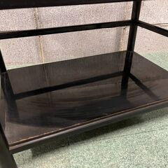 木製 2段 飾り棚 シェルフ 物置台 昭和レトロ 幅55cm×奥行36cm×高さ45cmの画像