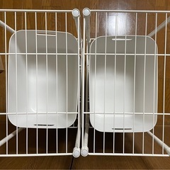 メタルラック2台＋無印良品ソフトボックス大6個の画像