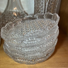 【豪華まとめ売り】キラキラ輝くカットガラスセット✨デキャンタ・花瓶・小皿など一式の画像