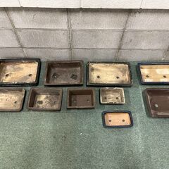 陶器製 植木鉢 10個セット 長方形 プランター の画像