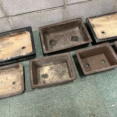 陶器製 植木鉢 10個セット 長方形 プランター の画像