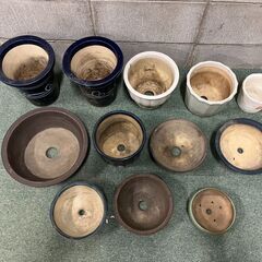 陶器製 植木鉢 12個セット サイズ 形色々 プランターの画像