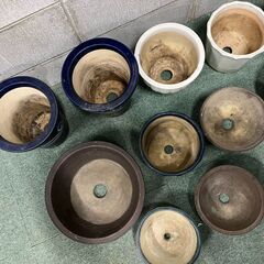 陶器製 植木鉢 12個セット サイズ 形色々 プランターの画像