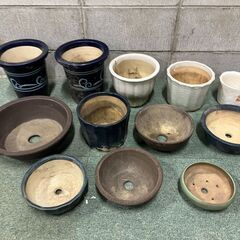 陶器製 植木鉢 12個セット サイズ 形色々 プランターの画像