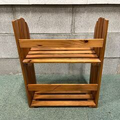 木製 2段 本棚 ブックスタンド 飾り棚 収納棚 幅41cm×奥行20cm×高さ50cmの画像