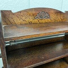 木製 7段 本棚 オープンシェルフ 楔 くさび棚 収納棚 昭和レトロ アンティーク 幅72cm×奥行23cm×高さ164cmの画像