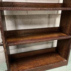 木製 7段 本棚 オープンシェルフ 楔 くさび棚 収納棚 昭和レトロ アンティーク 幅72cm×奥行23cm×高さ164cmの画像