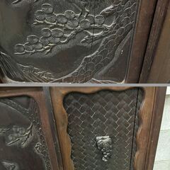 木製 飾り棚 茶棚 茶箪笥 収納棚 昭和レトロ アンティーク 幅82cm×奥行35cm×高さ84cm の画像