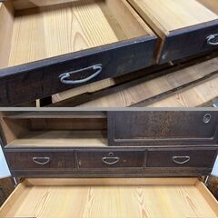 木製 和箪笥 整理箪笥 着物収納 昭和レトロ 幅120cm×奥行43cm×高さ167cm の画像
