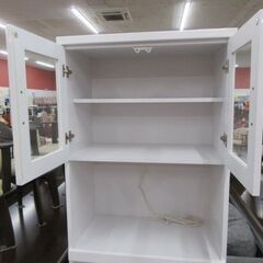 三幸ジャパン スリムレンジボード 幅70×奥行40.5×高さ183cm ホワイト系 エナメル 食器棚 キッチン収納 収納家具 苫小牧西店の画像