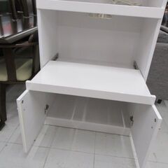 三幸ジャパン スリムレンジボード 幅70×奥行40.5×高さ183cm ホワイト系 エナメル 食器棚 キッチン収納 収納家具 苫小牧西店の画像