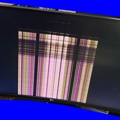 【ジャンク】LG ゲーミングモニター 34WP60C-B 34インチ 画面割れ LG スタンド: 専用スタンド付き 電源アダプター、HDMIケーブルの画像