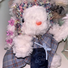 うさぎ　ぬいぐるみ　ドール　キーホルダー　フリル　レース　花の画像