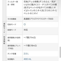 SHARP空気清浄機の画像