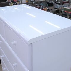 新品アウトレット品 ハイチェスト 80-6サンプルWH G-2525の画像