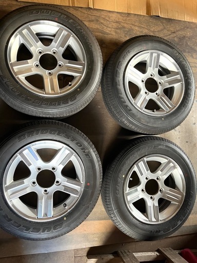 ブリヂストンバリ山サマータイヤ、ジムニー純正アルミ付き4本セット