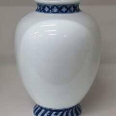 鍋島焼 深山作 花瓶 箱付き G-2531の画像