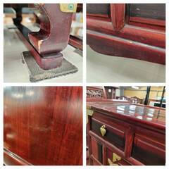 【愛品倶楽部柏店】デザインキャビネット 韓国家具 各所キズ多め ※カンヌキ部分は鍵欠品にて外せません。の画像